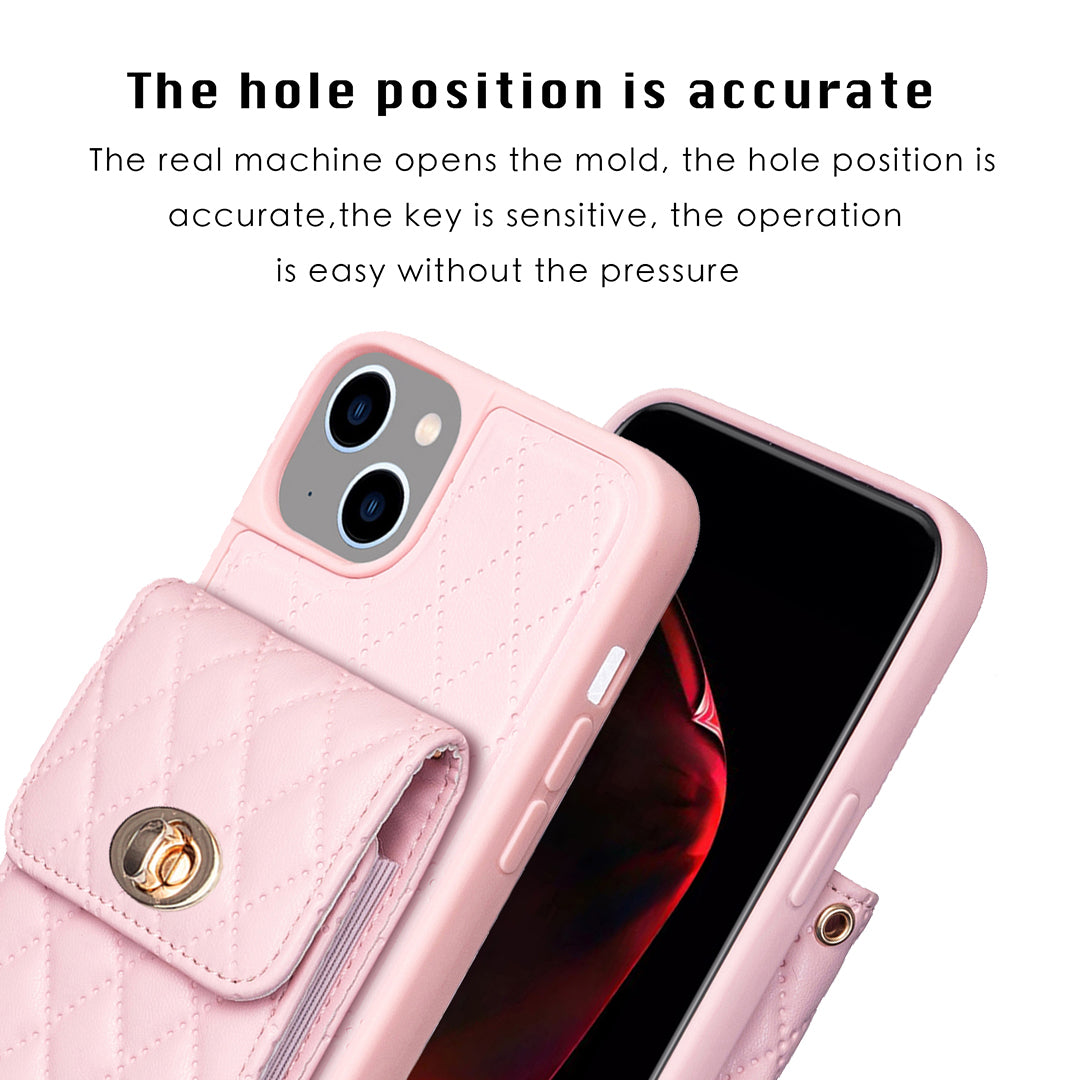 BF20-Style For iPhone 14 Plus PU Leather TPU Case Protective Phone Shell with Card Holder Strap BF20-Style For iPhone 14 Plus PU Leather TPU Case Protective Phone Shell with Card Holder Strap